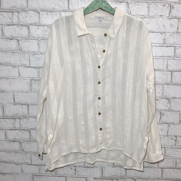 O’Neill Aria long sleeve button down cotton shirt top - Picture 2 of 8